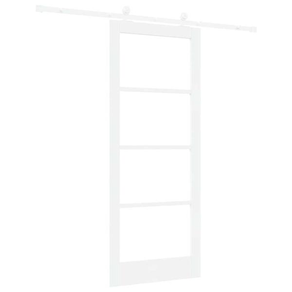 Schiebetür ORKDAL Weiß 83 x 202 cm Massivholz Kiefer und Glas