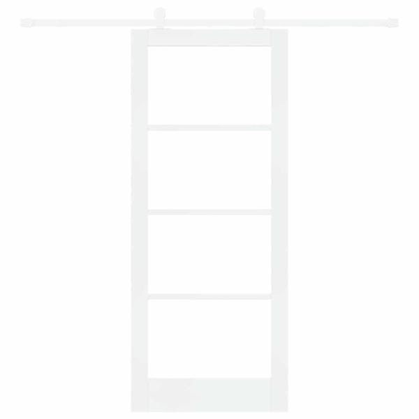 Schiebetür ORKDAL Weiß 83 x 202 cm Massivholz Kiefer und Glas