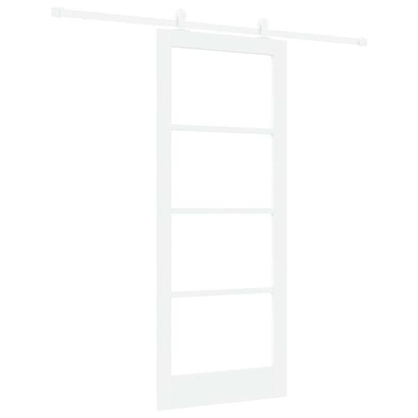 Schiebetür ORKDAL Weiß 83 x 202 cm Massivholz Kiefer und Glas