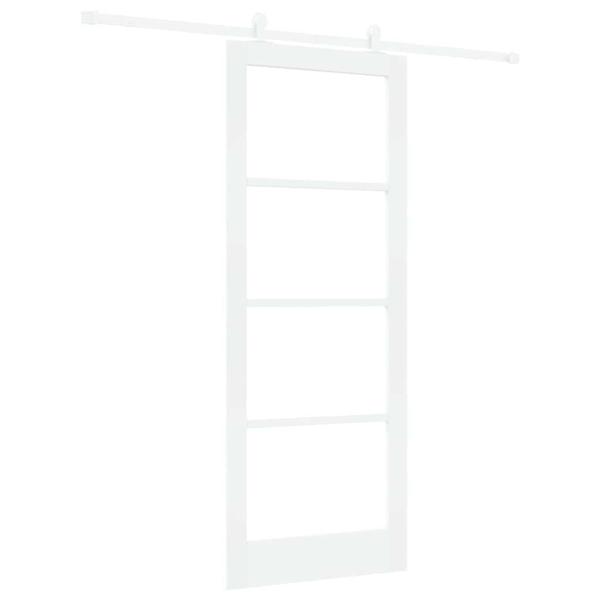 Schiebetür ORKDAL Weiß 83 x 211 cm Massivholz Kiefer und Glas