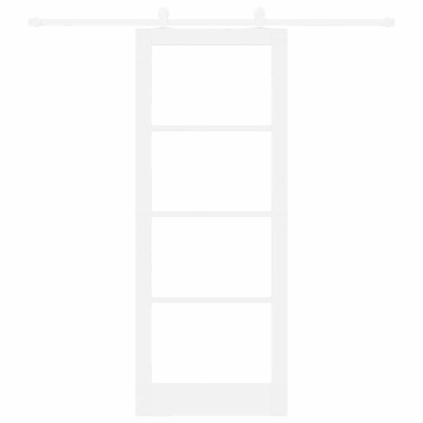 Schiebetür ORKDAL Weiß 83 x 211 cm Massivholz Kiefer und Glas