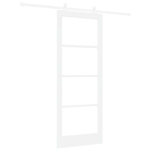 Schiebetür ORKDAL Weiß 83 x 211 cm Massivholz Kiefer und Glas