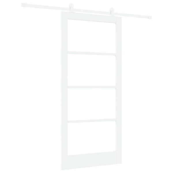 Schiebetür ORKDAL Weiß 93 x 202 cm Massivholz Kiefer und Glas