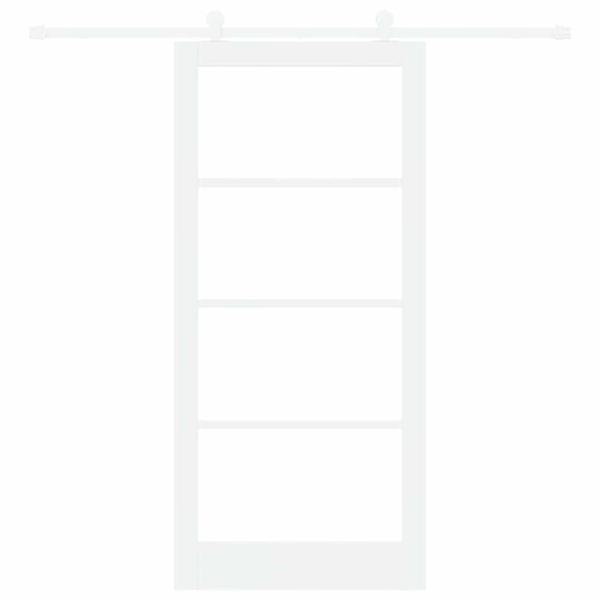 Schiebetür ORKDAL Weiß 93 x 202 cm Massivholz Kiefer und Glas