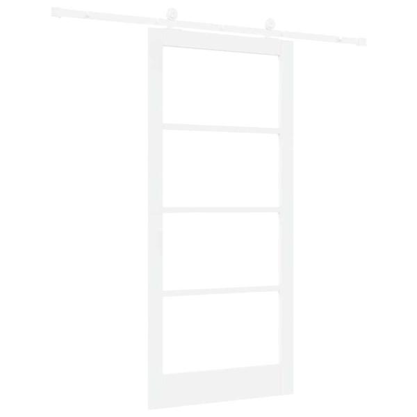 Schiebetür ORKDAL Weiß 93 x 202 cm Massivholz Kiefer und Glas