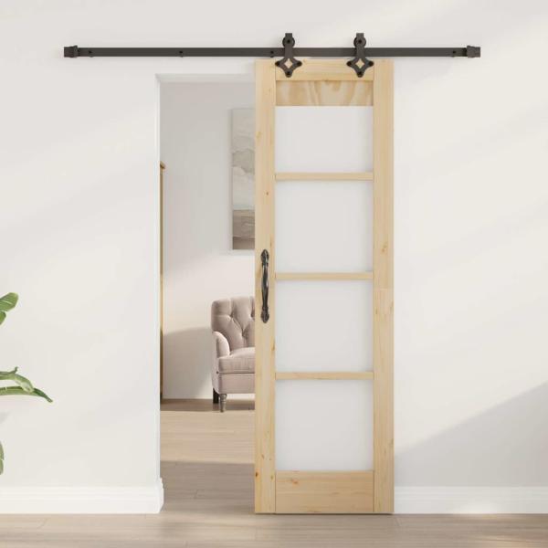 Schiebetür ORKDAL Natürlich und Schwarz 61 x 198,5 cm