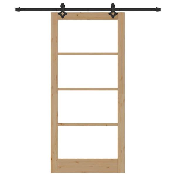Schiebetür ORKDAL Natürlich und Schwarz 93 x 202 cm