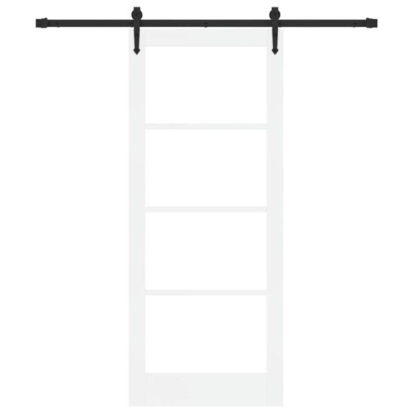 Schiebetür Weiß 83 x 202 cm Massivholz Kiefer und Glas