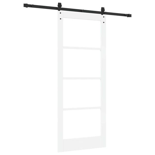 Schiebetür Weiß 83 x 202 cm Massivholz Kiefer und Glas