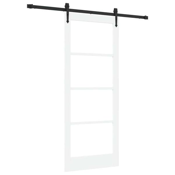 Schiebetür Weiß 83 x 202 cm Massivholz Kiefer und Glas
