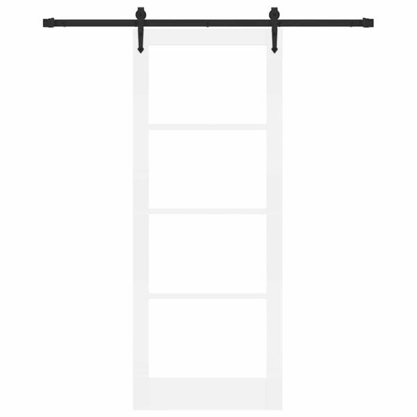 Schiebetür Weiß 83 x 211 cm Massivholz Kiefer und Glas