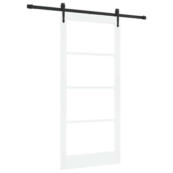 Schiebetür Weiß 93 x 202 cm Massivholz Kiefer und Glas