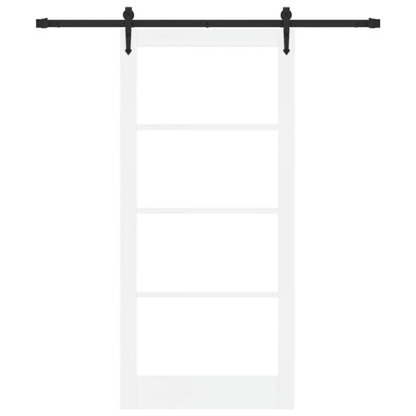 Schiebetür Weiß 93 x 202 cm Massivholz Kiefer und Glas