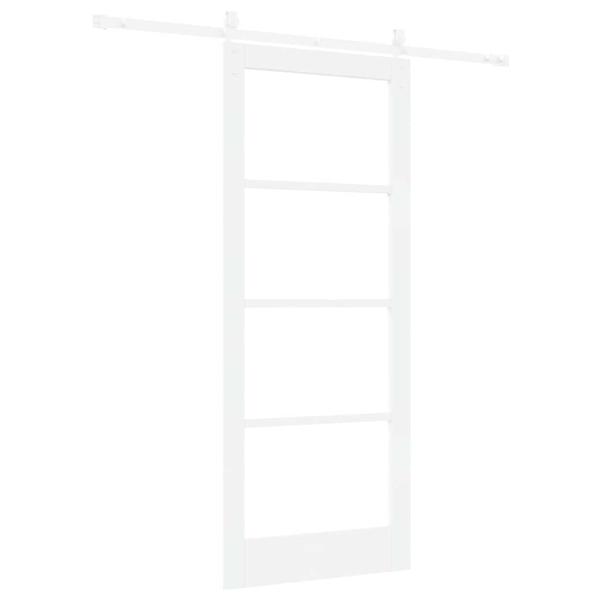Schiebetür Weiß 83 x 202 cm Massivholz Kiefer und Glas
