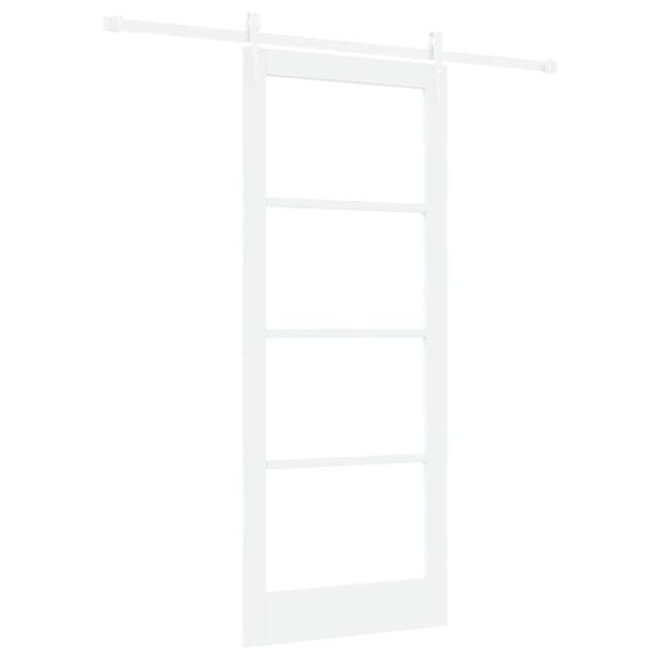 Schiebetür Weiß 83 x 202 cm Massivholz Kiefer und Glas