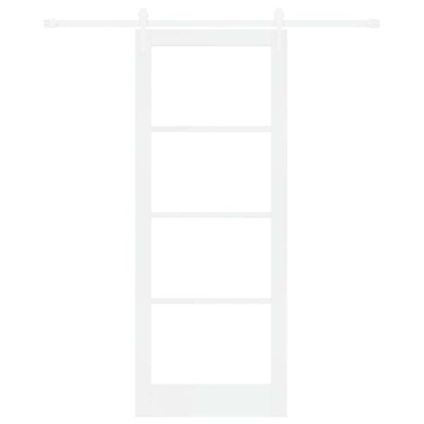 Schiebetür Weiß 83 x 211 cm Massivholz Kiefer und Glas