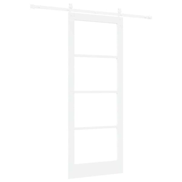 Schiebetür Weiß 83 x 211 cm Massivholz Kiefer und Glas