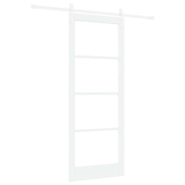 Schiebetür Weiß 83 x 211 cm Massivholz Kiefer und Glas