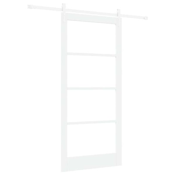 Schiebetür Weiß 93 x 202 cm Massivholz Kiefer und Glas