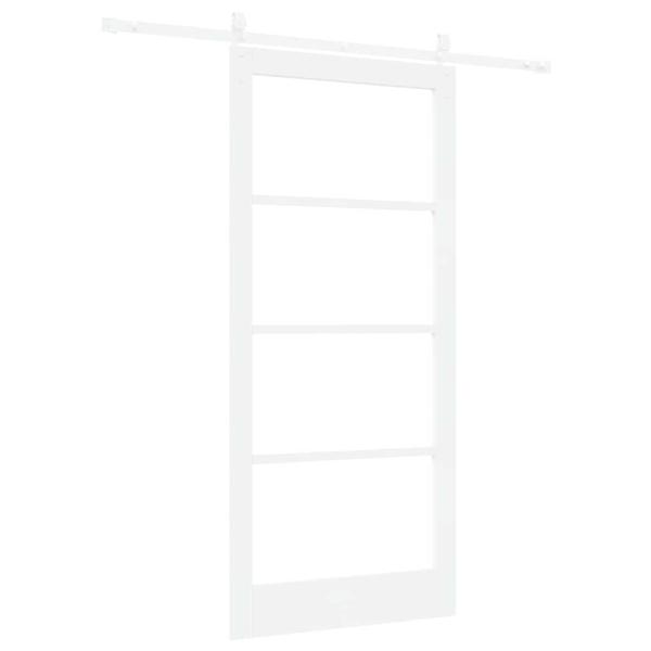 Schiebetür Weiß 93 x 202 cm Massivholz Kiefer und Glas