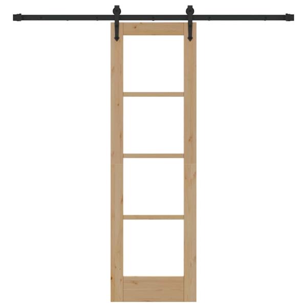 Schiebetür Natürlich und Schwarz 61 x 198,5 cm