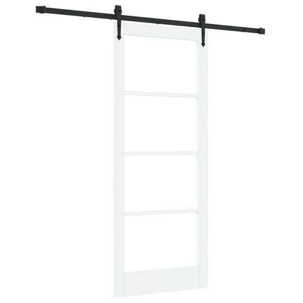 Schiebetür Weiß und Schwarz 83 x 202 cm