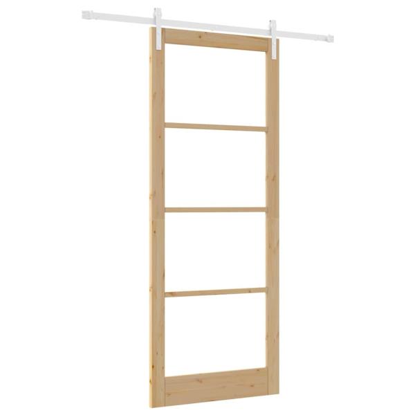 Schiebetür ORKDAL Natur 93 x 232 cm Massivholz Kiefer und Glas