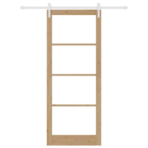 Schiebetür ORKDAL Natur 93 x 232 cm Massivholz Kiefer und Glas