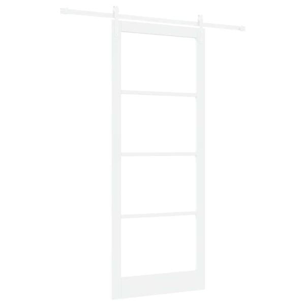 Schiebetür ORKDAL Weiß 93 x 232 cm Massivholz Kiefer und Glas