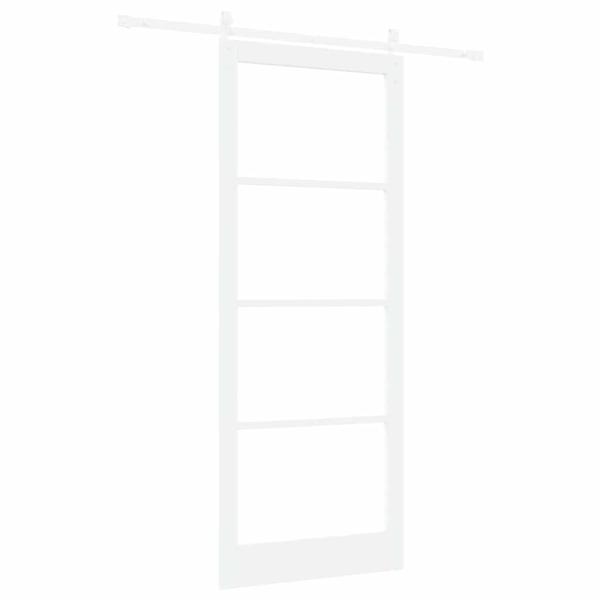 Schiebetür ORKDAL Weiß 93 x 232 cm Massivholz Kiefer und Glas