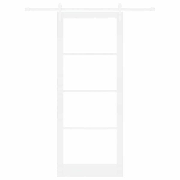 Schiebetür ORKDAL Weiß 93 x 232 cm Massivholz Kiefer und Glas