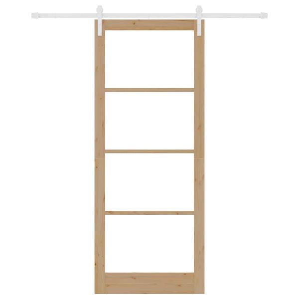 Schiebetür ORKDAL Natur 93 x 232 cm Massivholz Kiefer und Glas