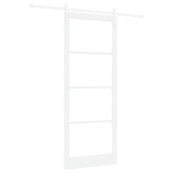 Schiebetür ORKDAL Weiß 93 x 232 cm Massivholz Kiefer und Glas