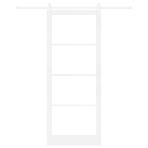 Schiebetür ORKDAL Weiß 93 x 232 cm Massivholz Kiefer und Glas