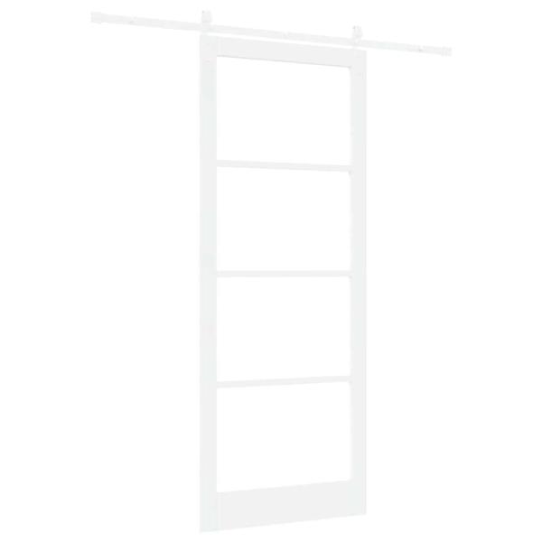 Schiebetür ORKDAL Weiß 93 x 232 cm Massivholz Kiefer und Glas