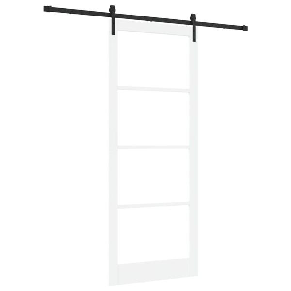 Schiebetür ORKDAL Weiß 93 x 232 cm Massivholz Kiefer und Glas
