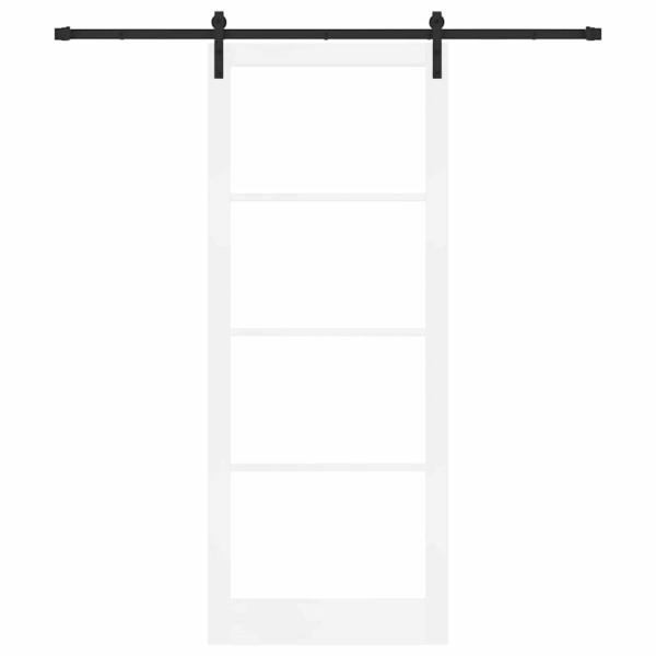 Schiebetür ORKDAL Weiß 93 x 232 cm Massivholz Kiefer und Glas