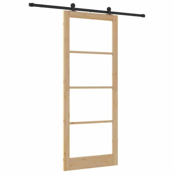 Schiebetür ORKDAL 93 x 232 cm Massivholz Kiefer und Glas