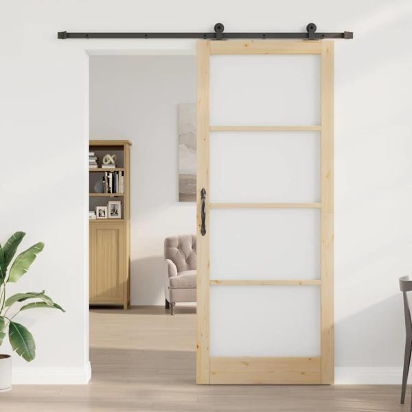 Schiebetür ORKDAL 93 x 232 cm Massivholz Kiefer und Glas