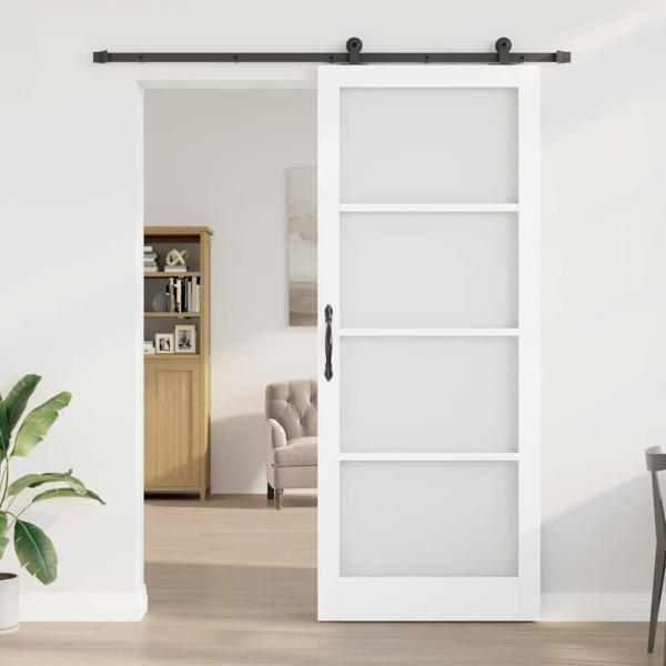 Schiebetür ORKDAL 93 x 232 cm Massivholz Kiefer und Glas