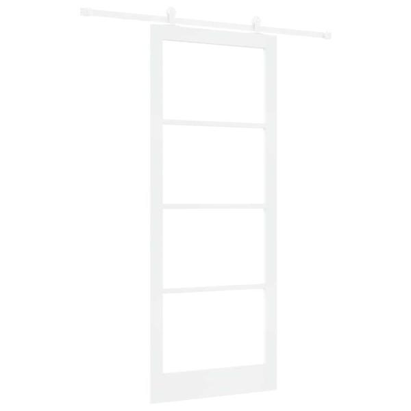 Schiebetür ORKDAL 93 x 232 cm Massivholz Kiefer und Glas Weiß