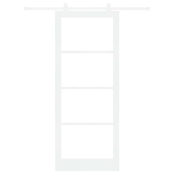 Schiebetür ORKDAL 93 x 232 cm Massivholz Kiefer und Glas Weiß