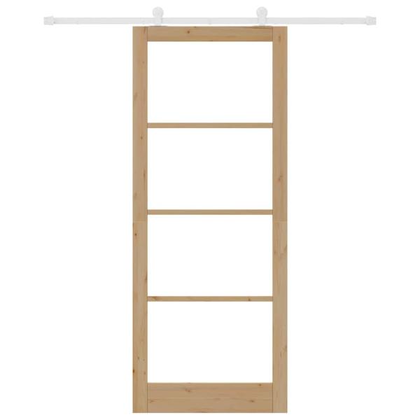 Schiebetür ORKDAL 93 x 232 cm Massivholz Kiefer und Glas Natur