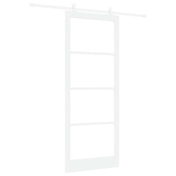 Schiebetür ORKDAL Weiß 93 x 232 cm Massivholz Kiefer und Glas