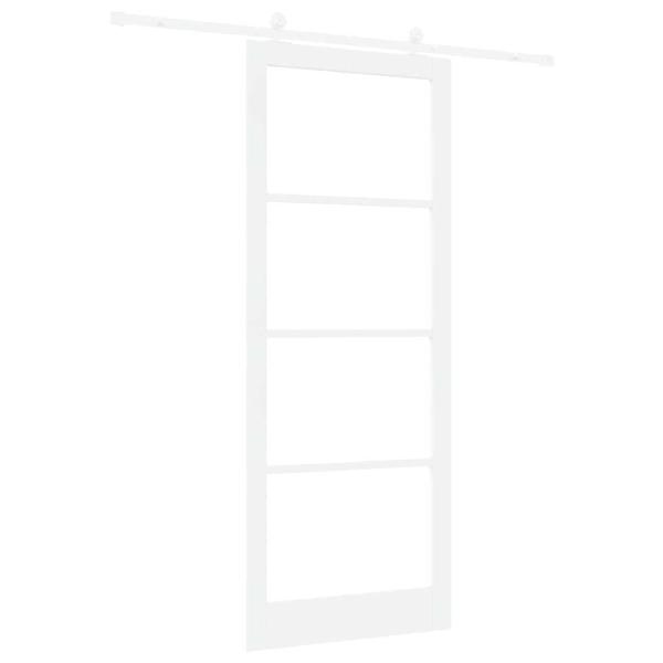 Schiebetür ORKDAL Weiß 93 x 232 cm Massivholz Kiefer und Glas