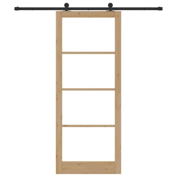 Schiebetür ORKDAL Natur 93 x 232 cm Massivholz Kiefer und Glas