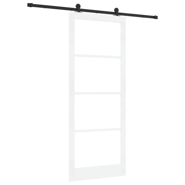 Schiebetür ORKDAL Weiß 93 x 232 cm Massivholz Kiefer und Glas