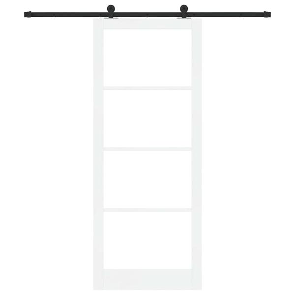 Schiebetür ORKDAL Weiß 93 x 232 cm Massivholz Kiefer und Glas