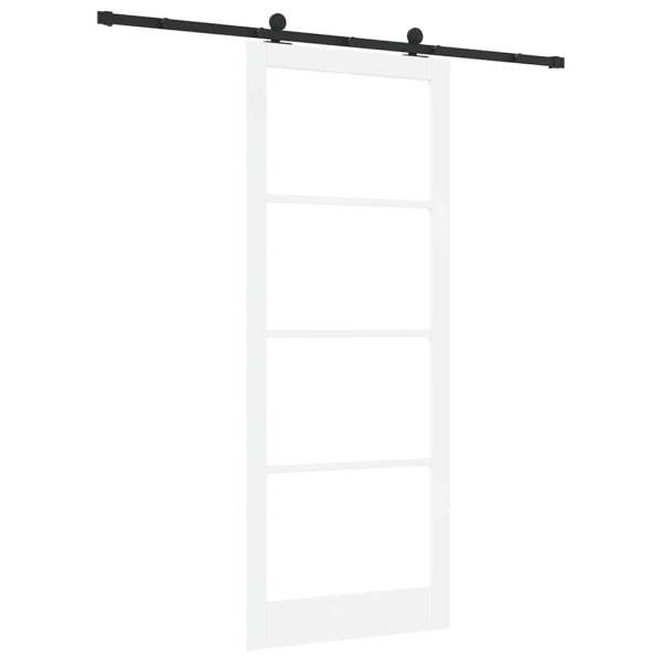 Schiebetür ORKDAL Weiß 93 x 232 cm Massivholz Kiefer und Glas