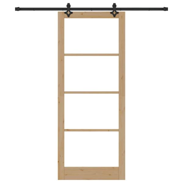 Schiebetür Natur 93 x 232 cm Massivholz Kiefer und Glas